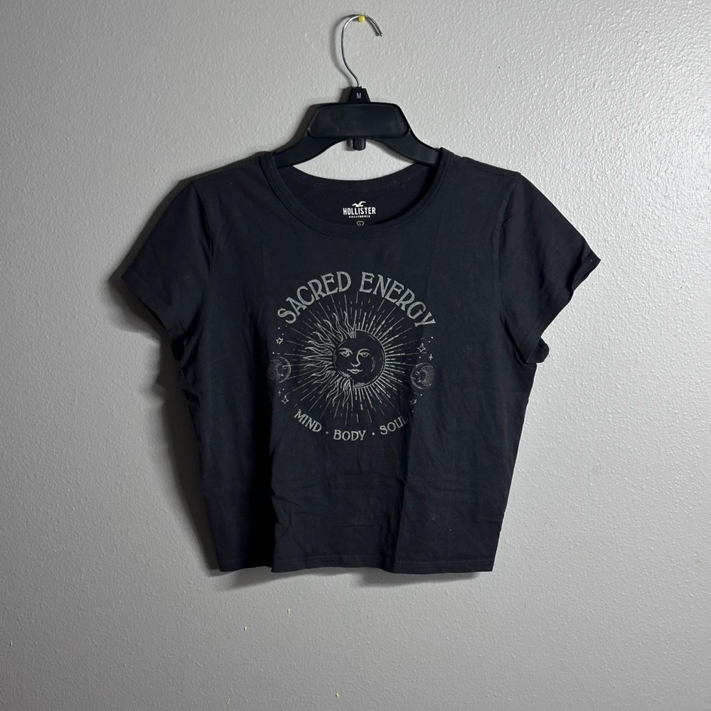 Hollister‎ Women Gray Basic Crop Top Shirt size L